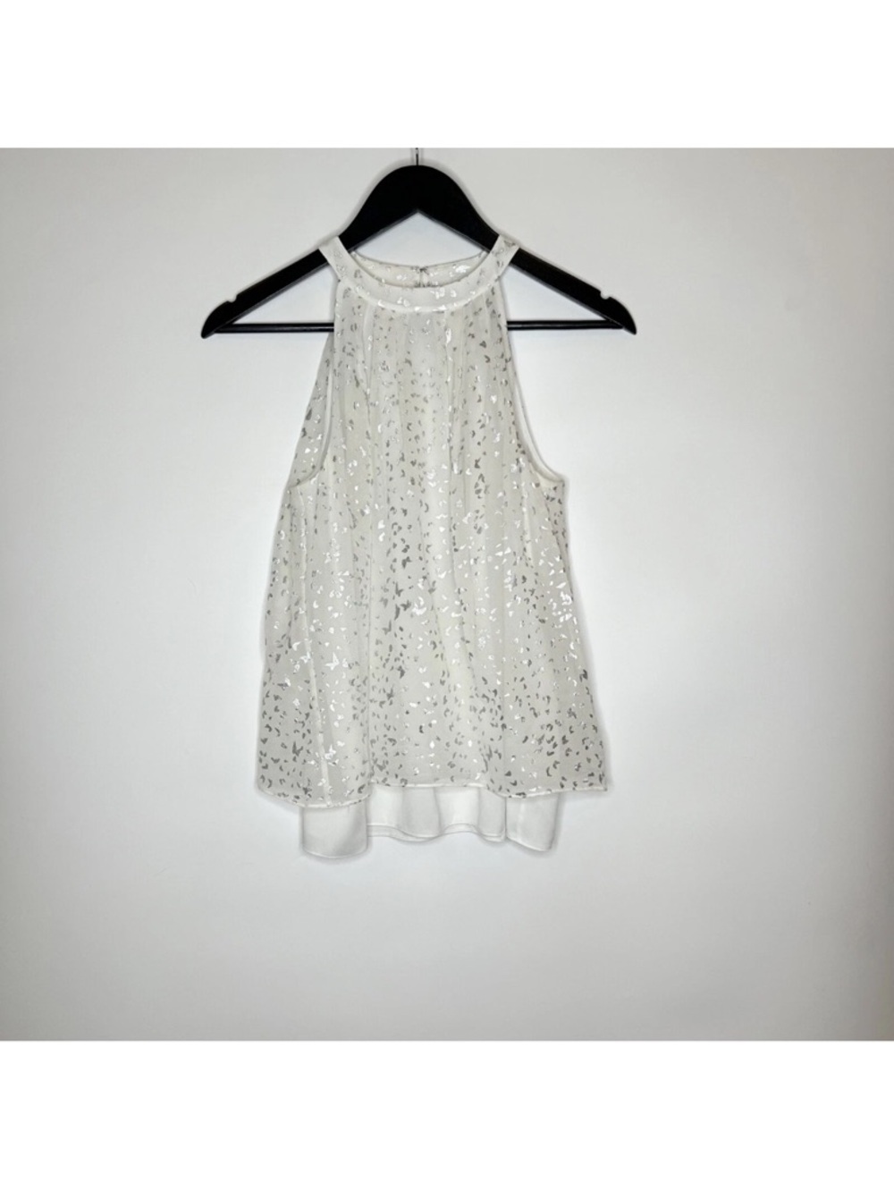 Diane Von Furstenberg White silk Sequin Halter Camisole